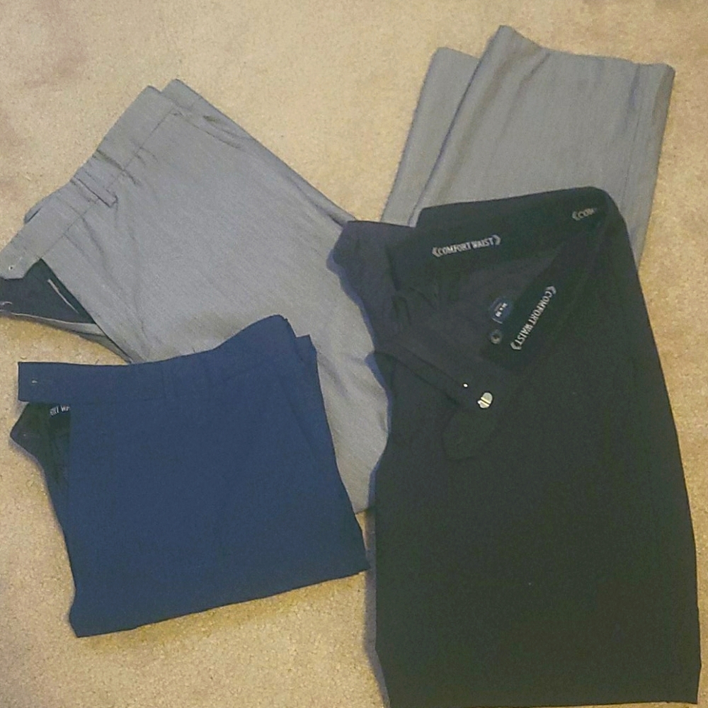 (3) Mens Comfort Fit Dress Pants 36x30